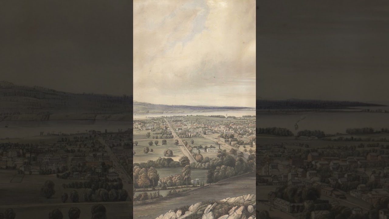Bird's-eye view of Hamilton, Ontario in 1840