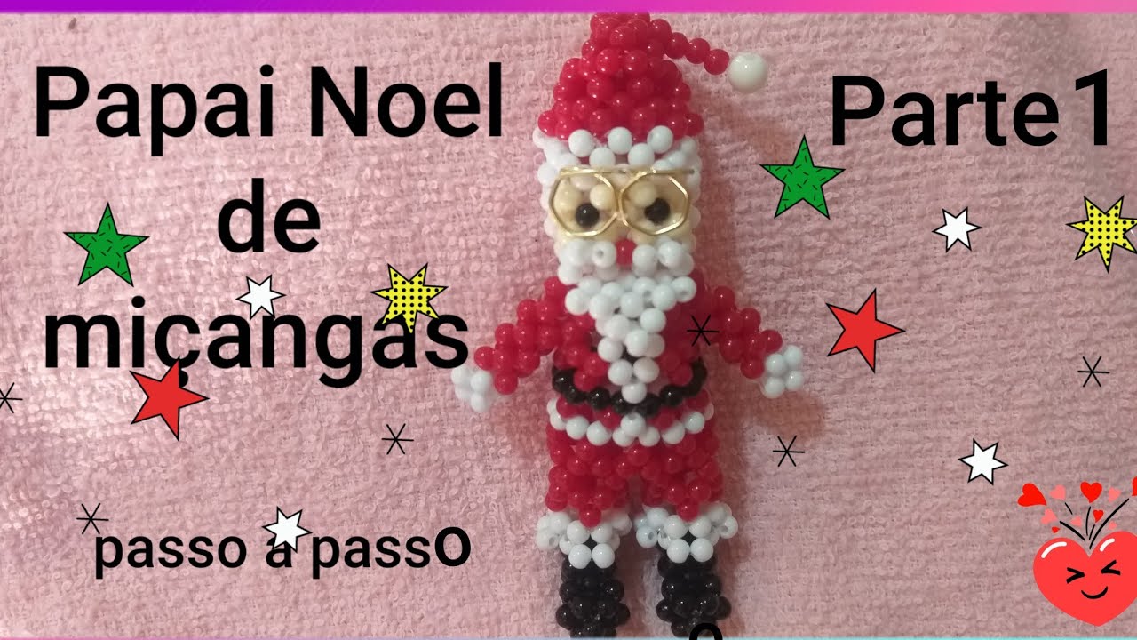 Papai Noel de miçangas (parte 1)