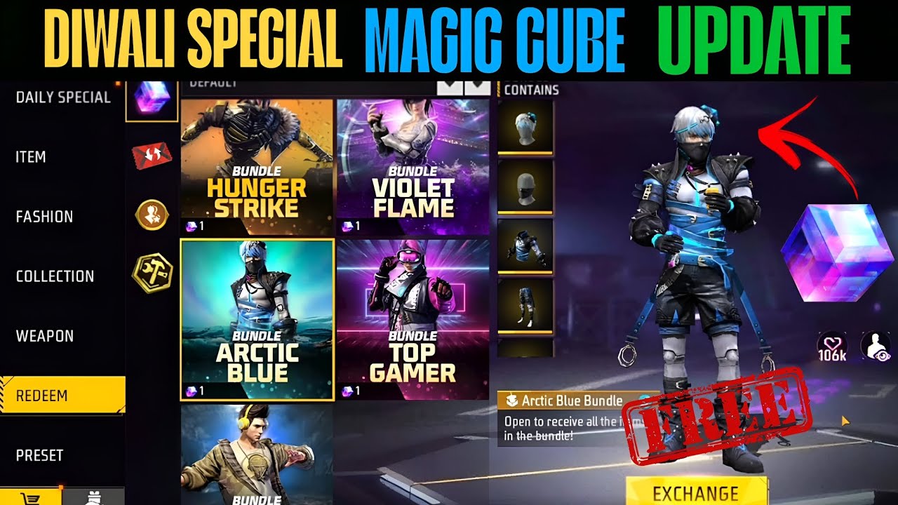 5 rare bundle return in magic cube Store 🔥 arctic blue 💀