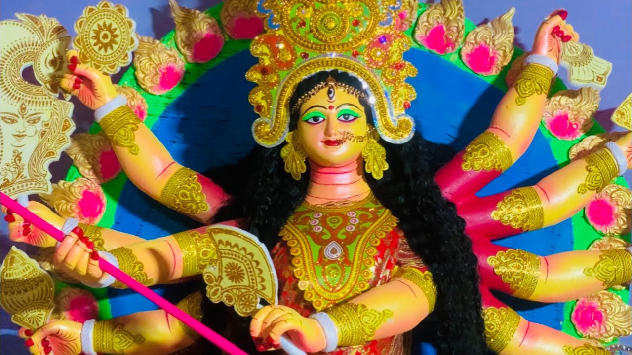 আমাদের মন্দিরের মা দুর্গার কাঠাম নির্মাণ ও প্রস্তুতি 