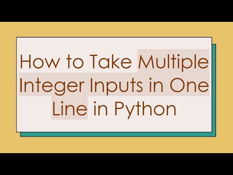 How to Take Multiple Integer Inputs in One Line in Python