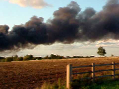 Littleport fire - Murfitt's tyre yard on Wisbech Road. Ely Cambridgeshire 21st August 2009 3pm- apparently the smoke could be seen over 20 miles away in King's Lynn. It's next door to eSpace North