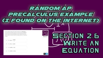 AP Precalculus Section 2.6 Example: Write an Equation from a Word Problem