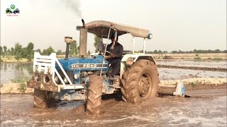 FORD 4610 4x4 Operating 60 Blade Rotavator in Muddy Field | Ford Tractor 4WD