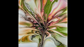 Simplistic Bloom with Air Brush, Acrylic Paint Pouring