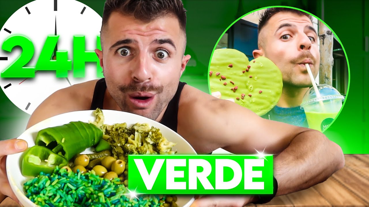 24 horas comiendo TODO VERDE 🥦🥑🍏 *sin trampas*