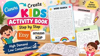 How to Make a Kids Activity Book in Canva | Sell on Etsy & Amazon KDP