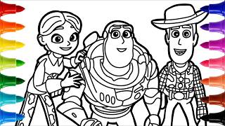 Toy Story 5 Coloring Page - Jessie Buzz Lightyear Woody Drawing Coloring for Kids