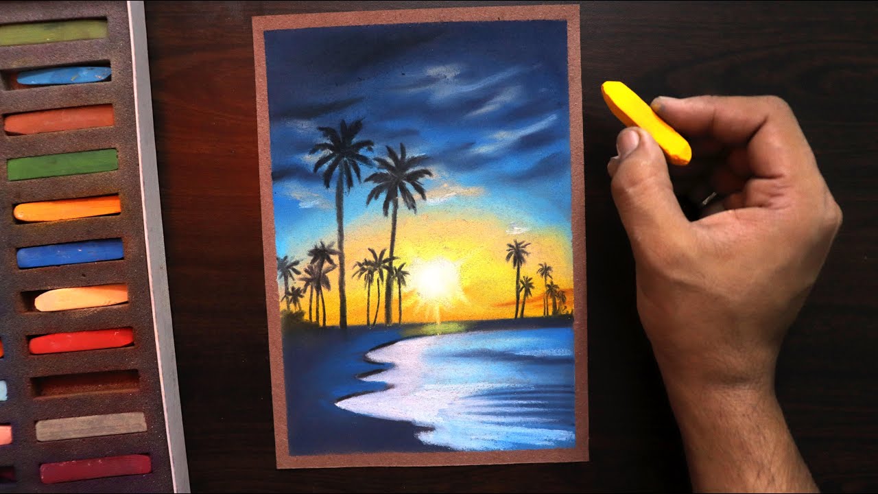 Nature Scenery Easy Simple Sunset Drawing : Fancy S Art Landscape ...