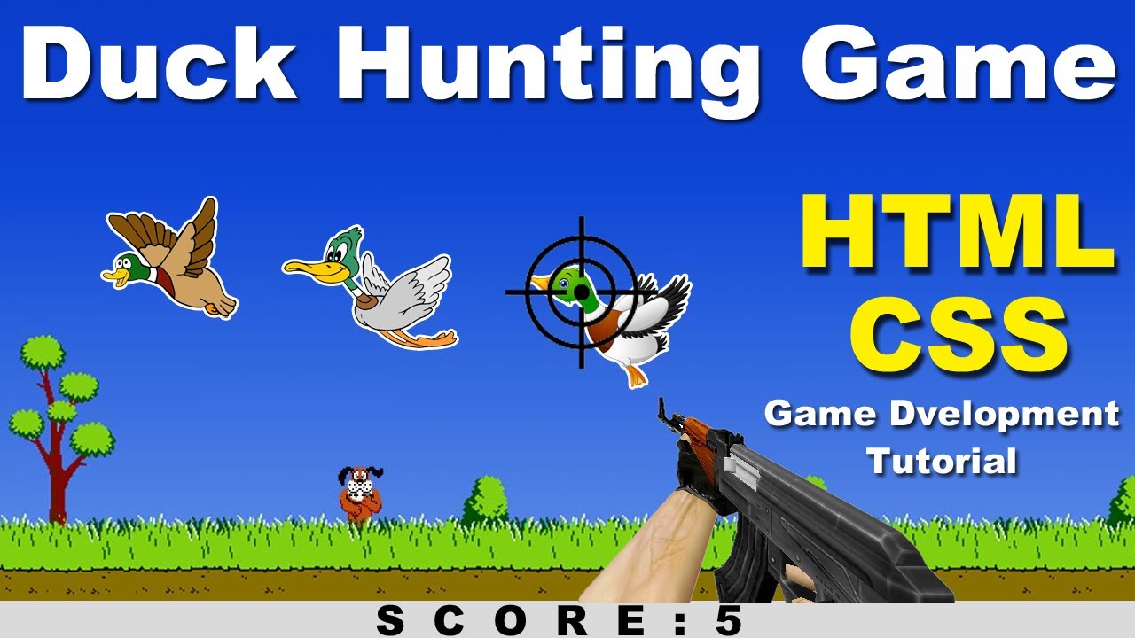 Game Development Tutorial in Hindi, Duck Hunting Game Development using HTML/ CSS, Cyber Warriors