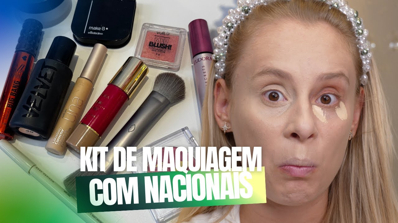 MONTEI UM KIT DE MAQUIAGEM PARA INICIANTES COM NACIONAIS