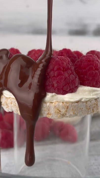 Rice Cake - Easy Healthy Snack Recipe - cheese cake rice cake with raspberries