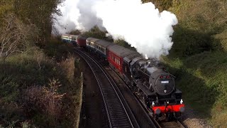 (HD) Black 5 no. 44871 storms up Bearsted Bank w/ the Armistice Steam Express 12/11/2014.