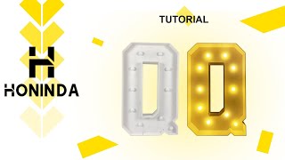 Honinda 3ft Marquee Light Up Letter Q DIY Tutorial