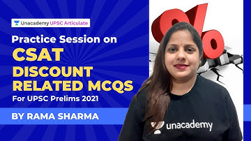 Practice Session on CSAT GS Paper - 2|Discount related MCQs|UPSC Prelims 2021|Rama Sharma Articulate