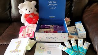 Unboxing our Walmart FREE Baby Registry box!