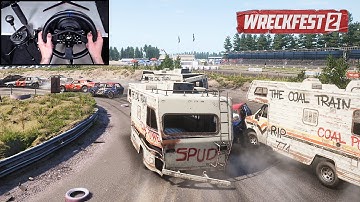 Motorhome Mayhem! - Wreckfest 2 New Update | Steering Wheel Gameplay