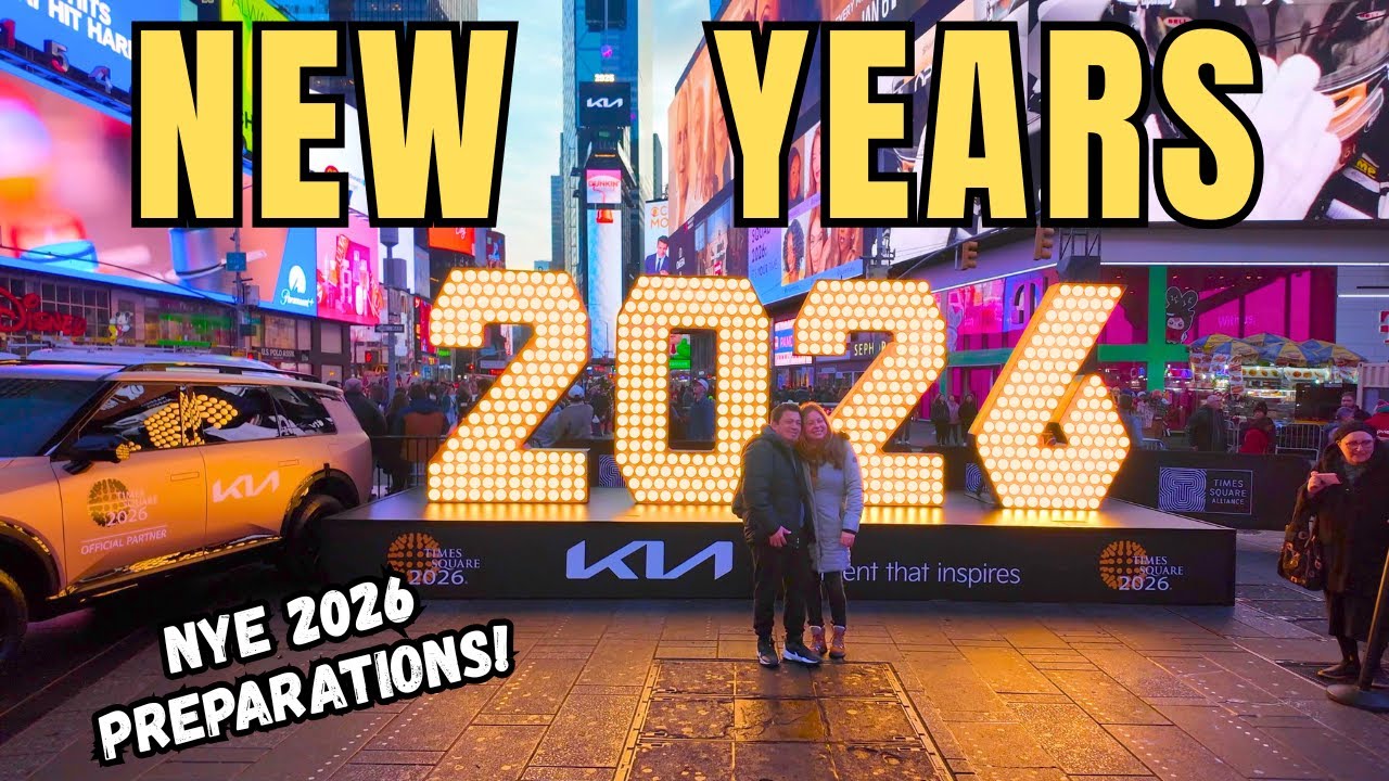 🎊 Exploring TIMES SQUARE NYE 2026 ✨ Preparations 2026 Numerals Arrive in Midtown Manhattan! 🥳