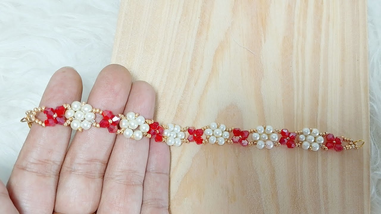 Diy Bracelet| Rondelle crystal and pearl Bracelet Tutorial| seed beads Bracelet