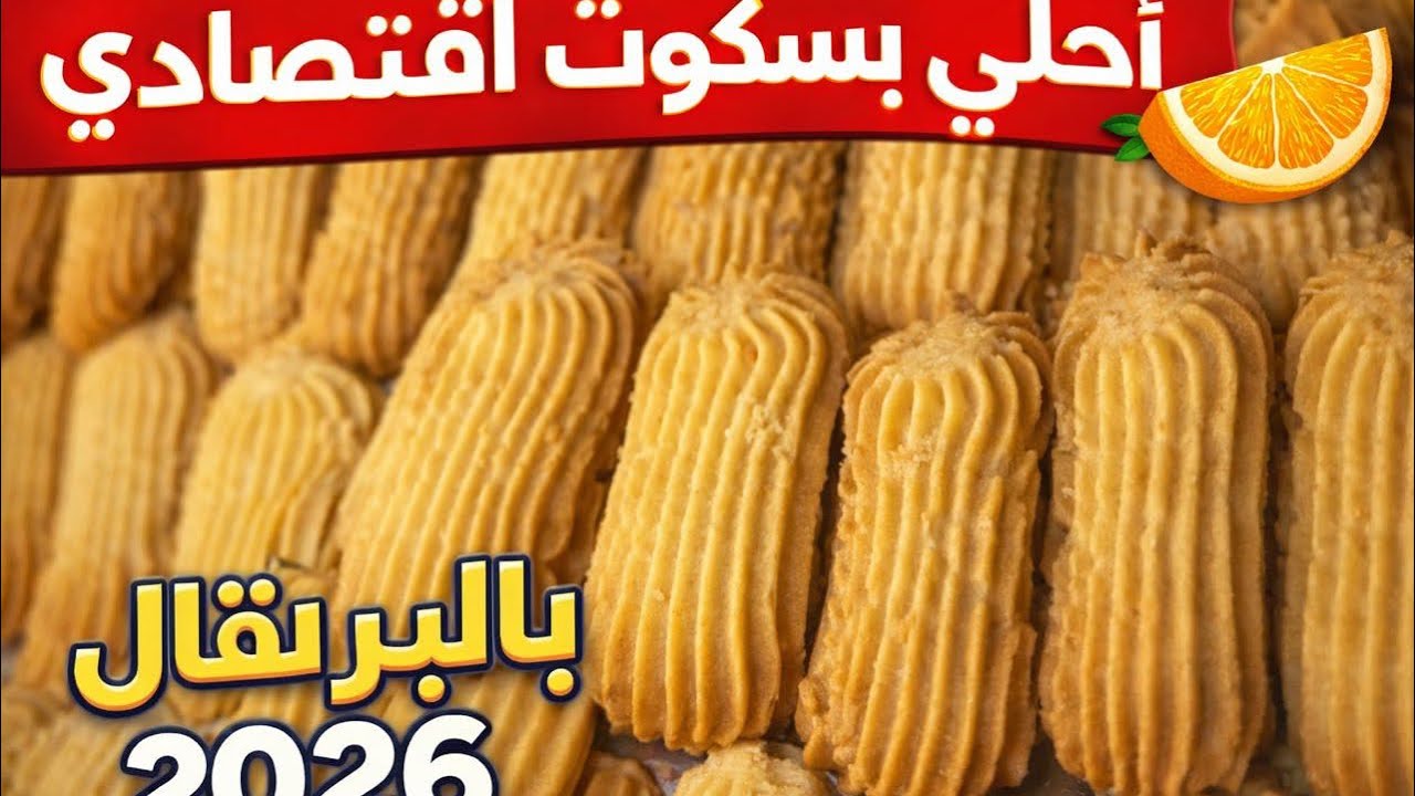 اجدد وأفضل طريقة لبسكوت البرتقال 2026✌️ طريقة المصانع الكبيره لإنتاج كميات اكبر بشكل احترافي ❤️