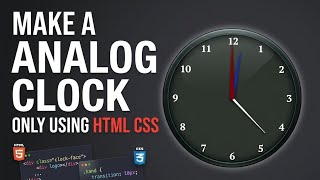 Simple Analog Clock UI Design 🕒 | HTML CSS | Real Time Clock Project 