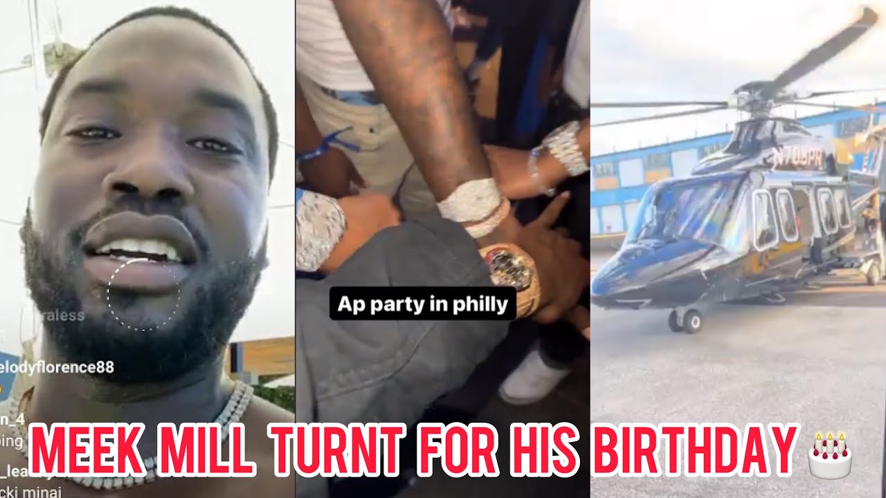 MeekMill celebrating his birthday on a private jet