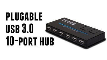 Plugable USB 3.0 10-Port Hub (48W Power Adapter)