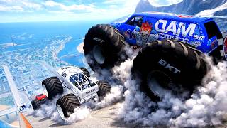 Epic High Speed monster trucks jumps stunts & crashes #136 | BeamNG Drive screenshot 1