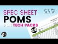 How to create poms for a spec sheet and tech pack with clo3d