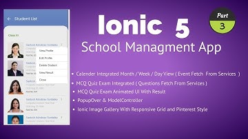 Ionic 6 School managment app : Student List with ion-popover dialog | DEMO