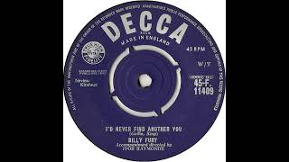 UK New Entry 1961 (299) Billy Fury - I'd Never Find Another You