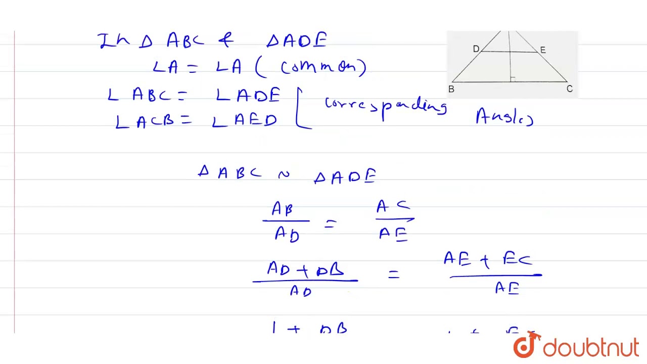 In The Given Figure De Such That Ad X Cm Db 3x 4 Cm Ae X 3 Cm And Ec 3x 19 Cm Youtube