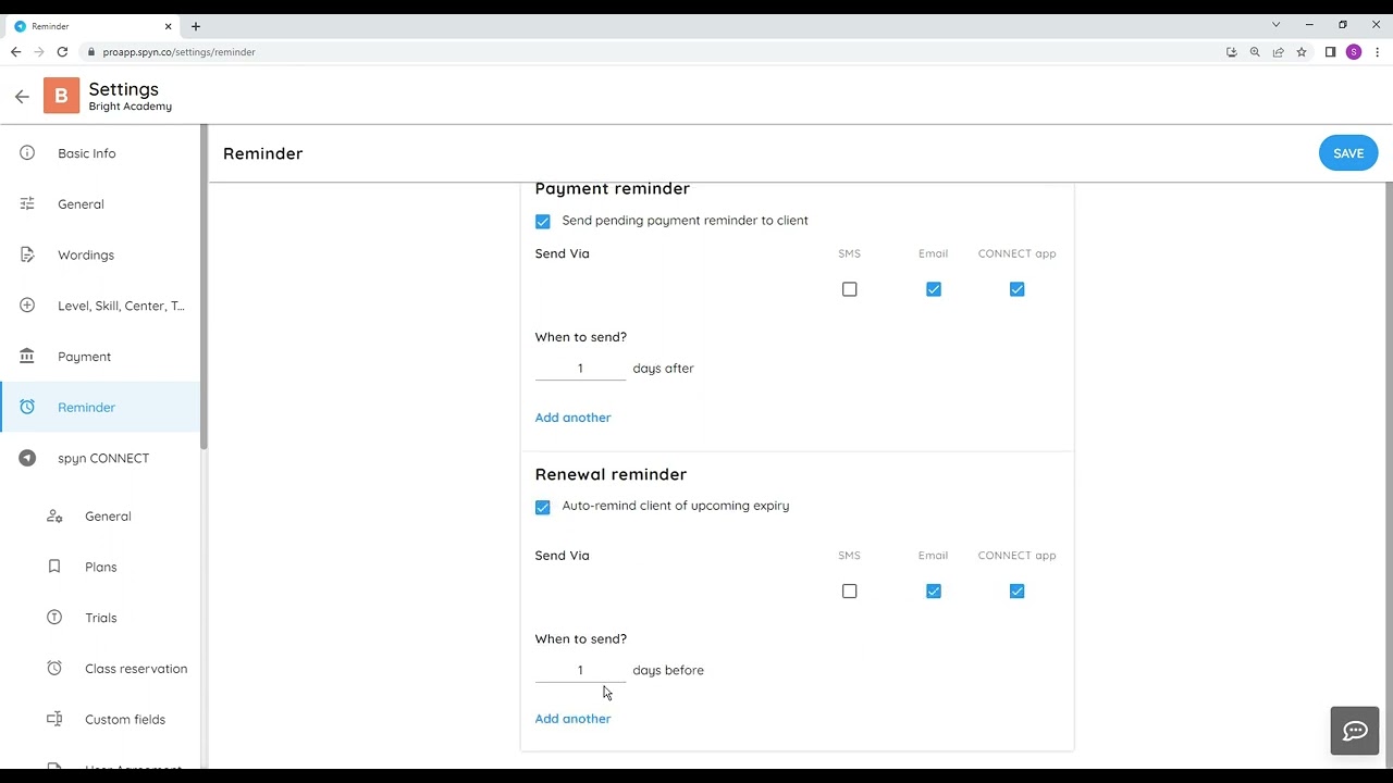 AcademyPRO - How to add renewal reminder
