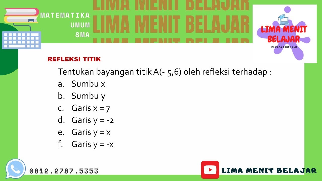  Refleksi  SOAL  5 Matematika Umum Kelas 11 YouTube