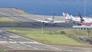 FLOAT & ABORTED LANDING Edelweiss A320 at Madeira Airport