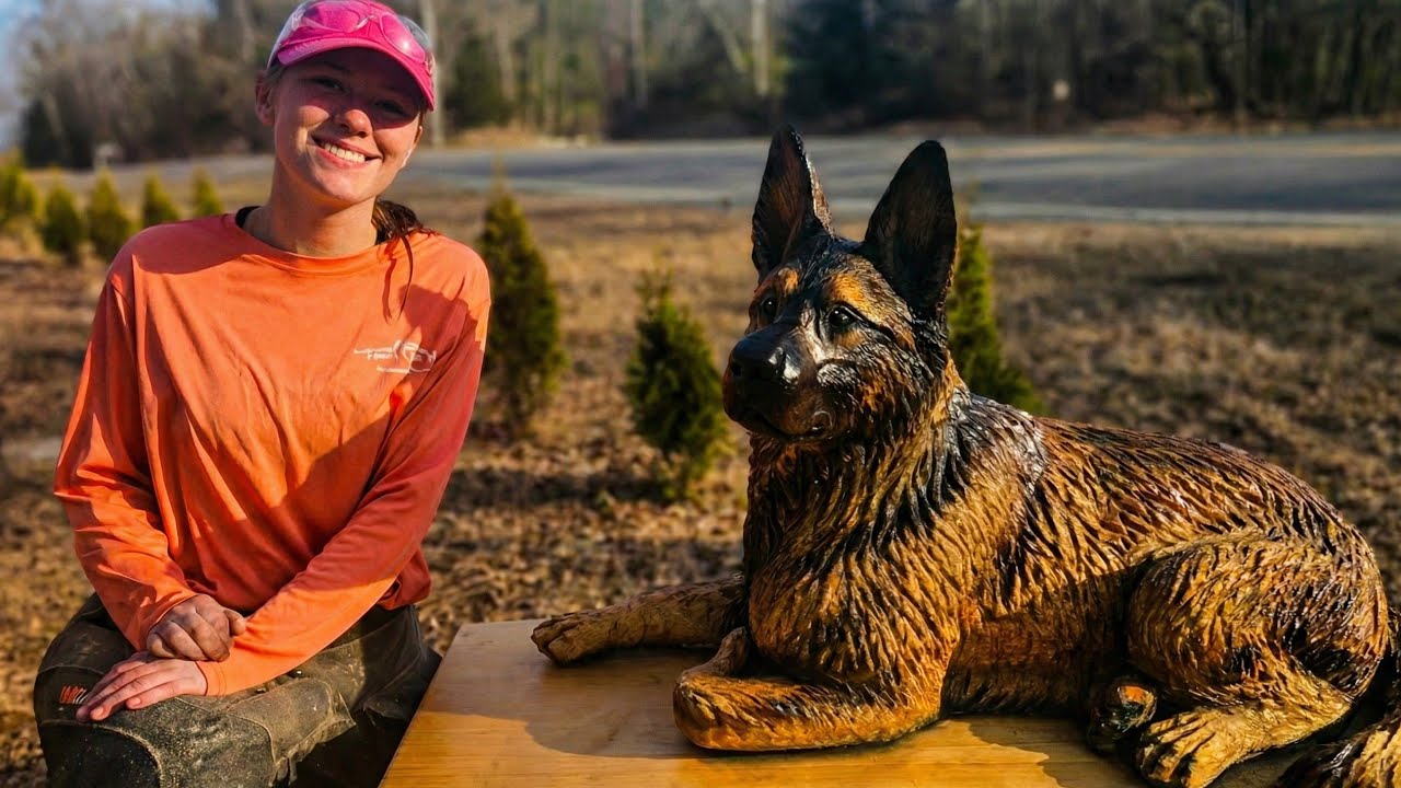 How I chainsaw carved a detailed Life Sized Doggo