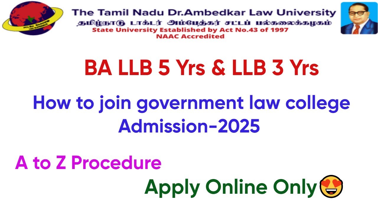 tndalu |How to join government law college |BA LLB 5 Yrs & LLB 3 Yrs ...