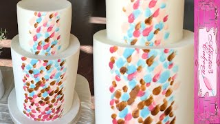 Water Color-esk Double Barrel Wedding Cake Tutorial