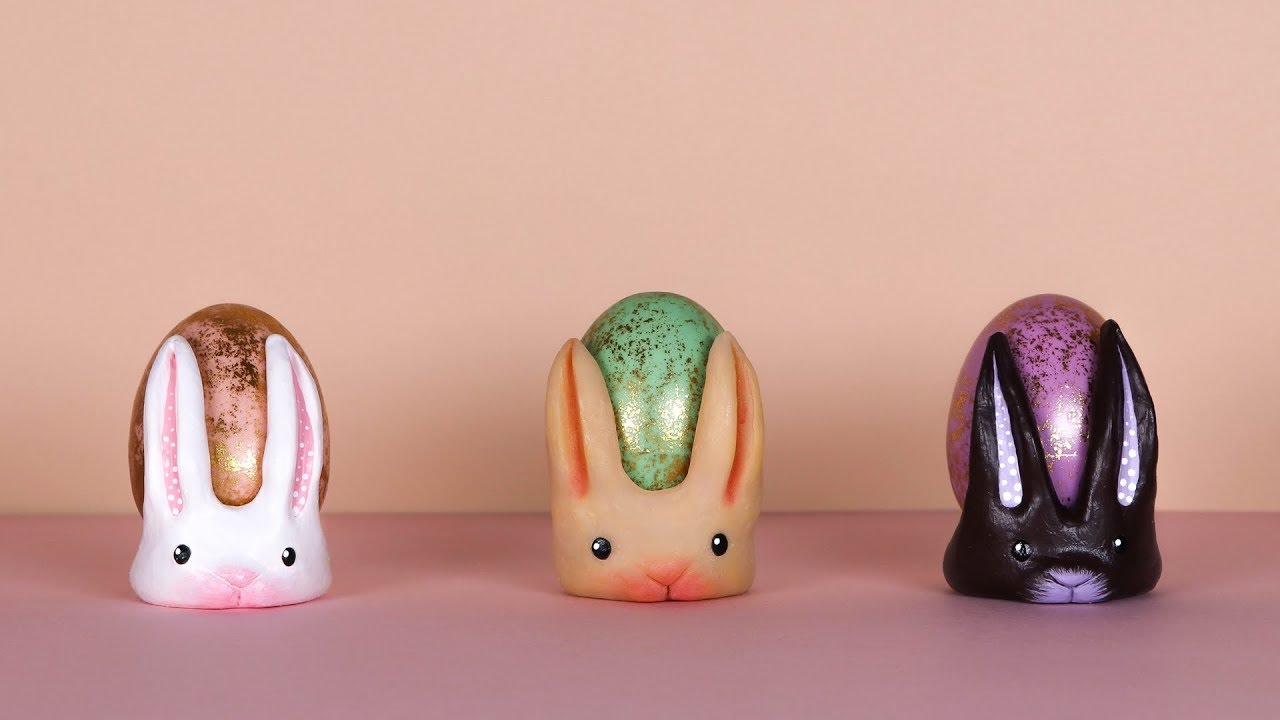 Polymer Clay Bunny Egg Holder Easter Crafts YouTube