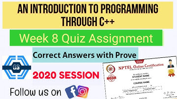 An Introduction To Programming Through C++ | Week 8 Answers 2021 | NPTEL ||