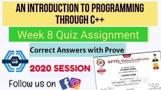 An Introduction To Programming Through C++ | Week 8 Answers 2021 | NPTEL ||