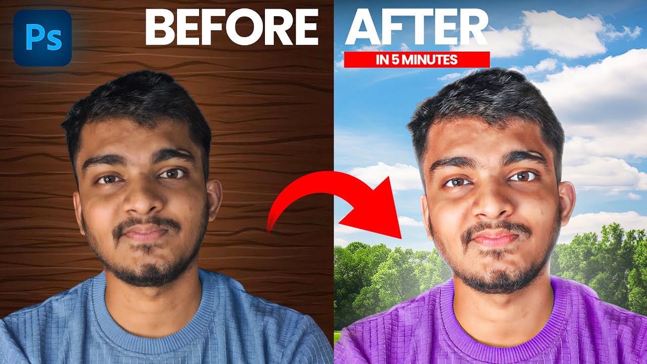 How to Retouch Your Face for Thumbnails in 5 Minutes (Photoshop)