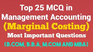 Marginal Costing MCQ|Management Accounting|multiple choice|B.Com 3rd Year|Tamil|Dr.B Rajasekaran| BR