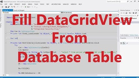 How to load DataGridView from database