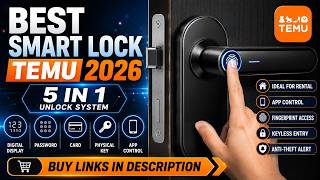 🔥🔐 BEST TEMU SMART DOOR LOCK 2026 😱 | Fingerprint, App, Card & Password Unlock