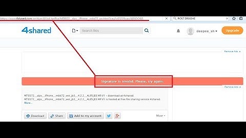 How To Fix Signature is invalid on 4Shared.com while Downloading File Android Solution By Mostakim