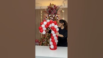 How to make a candy cane with balloons. Christmas Balloon Decor. Balloon Centerpiece for Christmas❤️