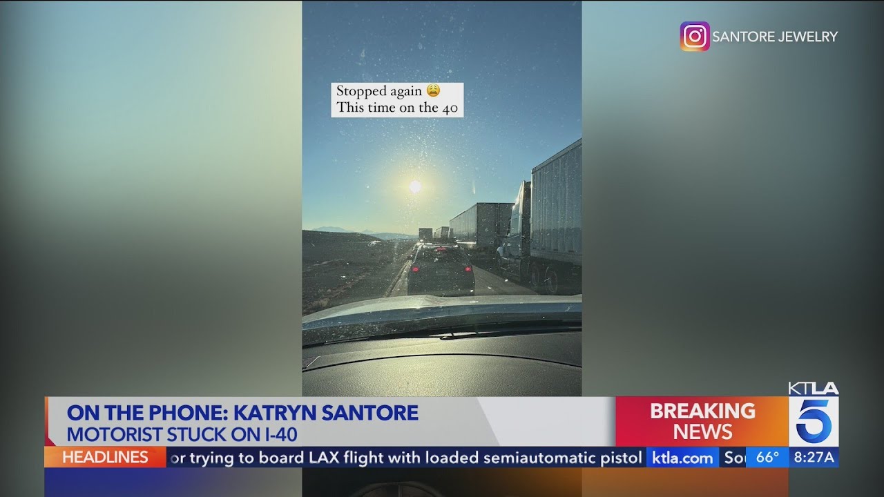 Motorists stuck on I-15 after big rig overturns - YouTube