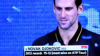 2012 ATP Finals Award Ceremony Part 2 tennis