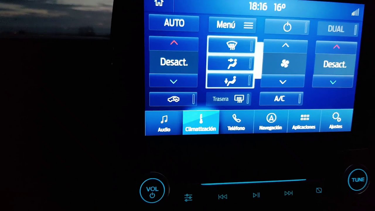 Poner mandos del climatizador en la pantalla de Sync3 Show climate